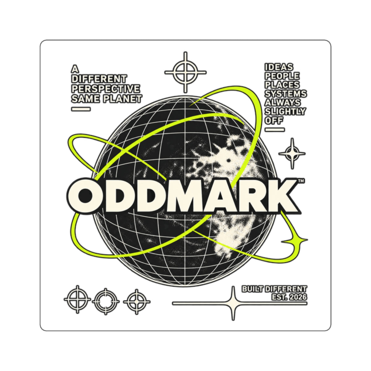 ODDMARK - Square Sticker — 2" × 2" / White